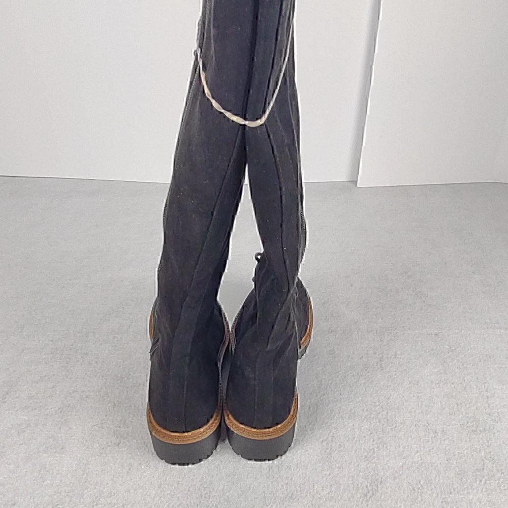 ASOS DESIGN Carolina Chunky Lace Up Knee High Boots In Black Size 5 (NWOT) - Picture 5 of 12
